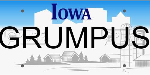 GRUMPUS Iowa License Plate
