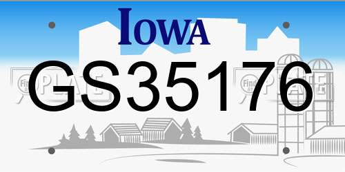 GS35176 Iowa License Plate