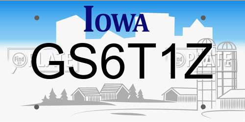 GS6T1Z Iowa License Plate
