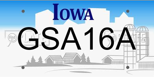 GSA16A Iowa License Plate