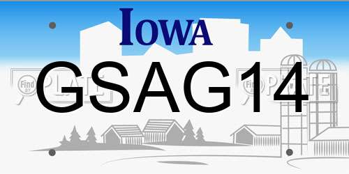 GSAG14 Iowa License Plate
