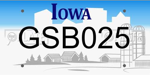 GSB025 Iowa License Plate