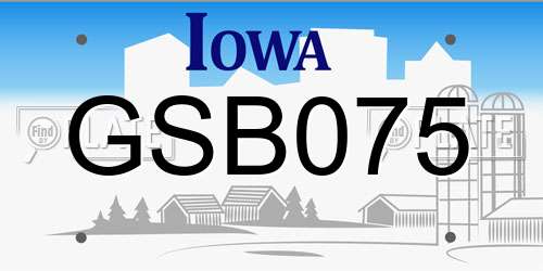 GSB075 Iowa License Plate