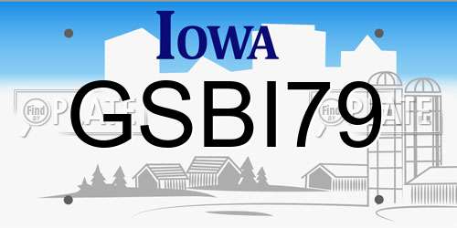 GSBI79 Iowa License Plate