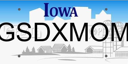 GSDXMOM Iowa License Plate