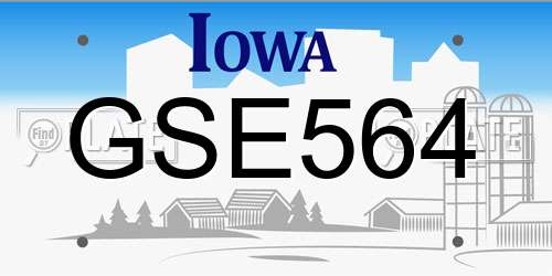 GSE564 Iowa License Plate