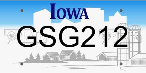 GSG212 Iowa License Plate