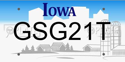 GSG21T Iowa License Plate