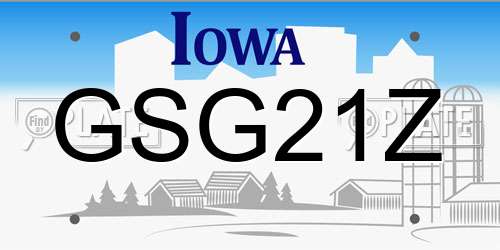 GSG21Z Iowa License Plate