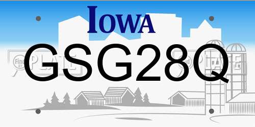 GSG28Q Iowa License Plate