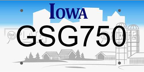 GSG750 Iowa License Plate