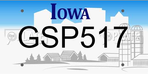 GSP517 Iowa License Plate