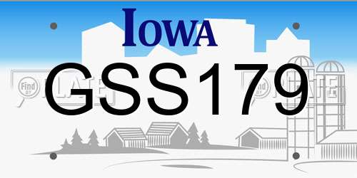 GSS179 Iowa License Plate