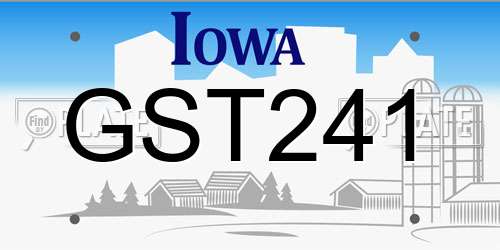 GST241 Iowa License Plate