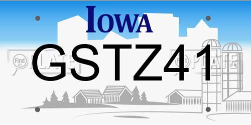 GSTZ41 Iowa License Plate