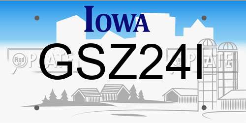 GSZ24I Iowa License Plate