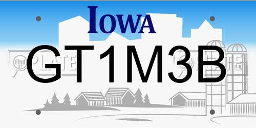 GT1M3B Iowa License Plate