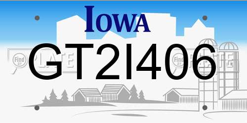 GT2I406 Iowa License Plate