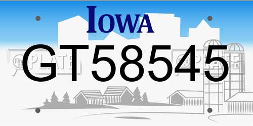 GT58545 Iowa License Plate
