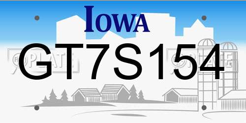 GT7S154 Iowa License Plate