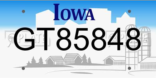 GT85848 Iowa License Plate