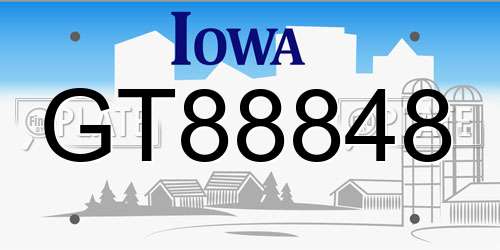 GT88848 Iowa License Plate