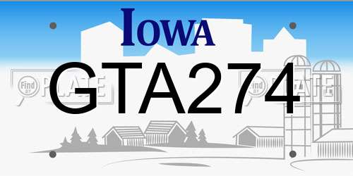 GTA274 Iowa License Plate