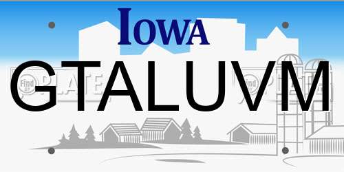 GTALUVM Iowa License Plate