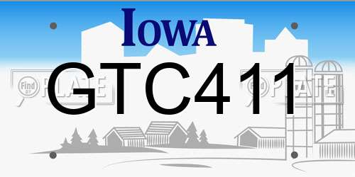 GTC411 Iowa License Plate