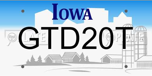 GTD20T Iowa License Plate