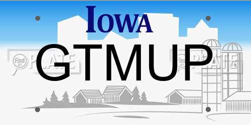 GTMUP Iowa License Plate