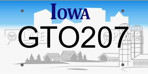 GTO207 Iowa License Plate