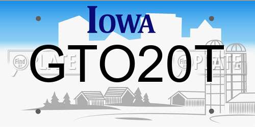 GTO20T Iowa License Plate