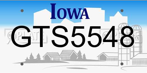 GTS5548 Iowa License Plate