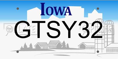 GTSY32 Iowa License Plate