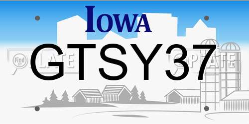 GTSY37 Iowa License Plate