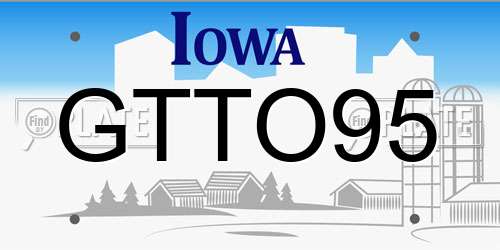GTTO95 Iowa License Plate