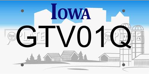 GTV01Q Iowa License Plate