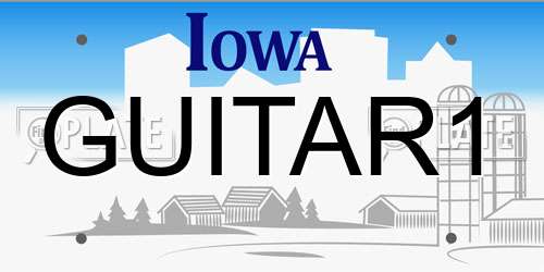 GUITAR1 Iowa License Plate