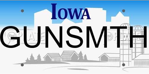 GUNSMTH Iowa License Plate