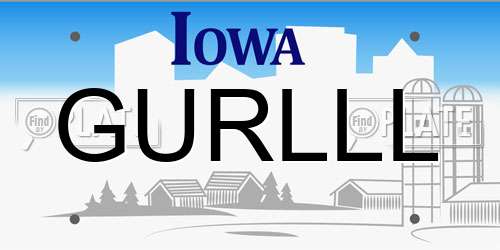 GURLLL Iowa License Plate