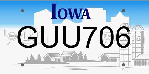 GUU706 Iowa License Plate