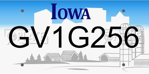 GV1G256 Iowa License Plate