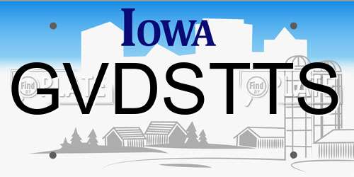 GVDSTTS Iowa License Plate