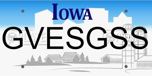 GVESGSS Iowa License Plate