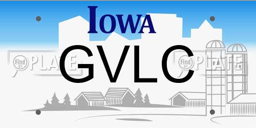 GVLC Iowa License Plate