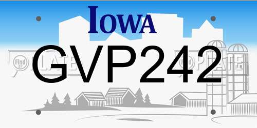 GVP242 Iowa License Plate