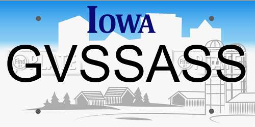 GVSSASS Iowa License Plate