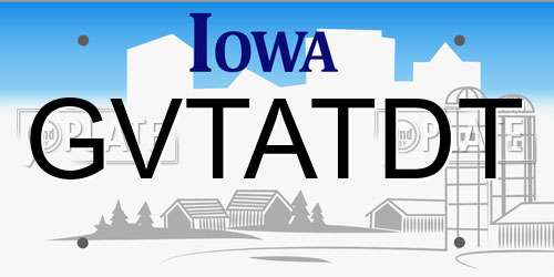 GVTATDT Iowa License Plate