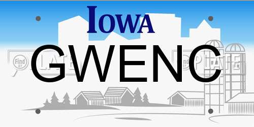 GWENC Iowa License Plate